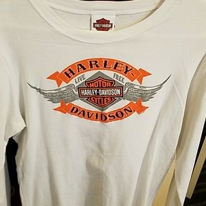 Long sleeve white shirt, Harley Davidson